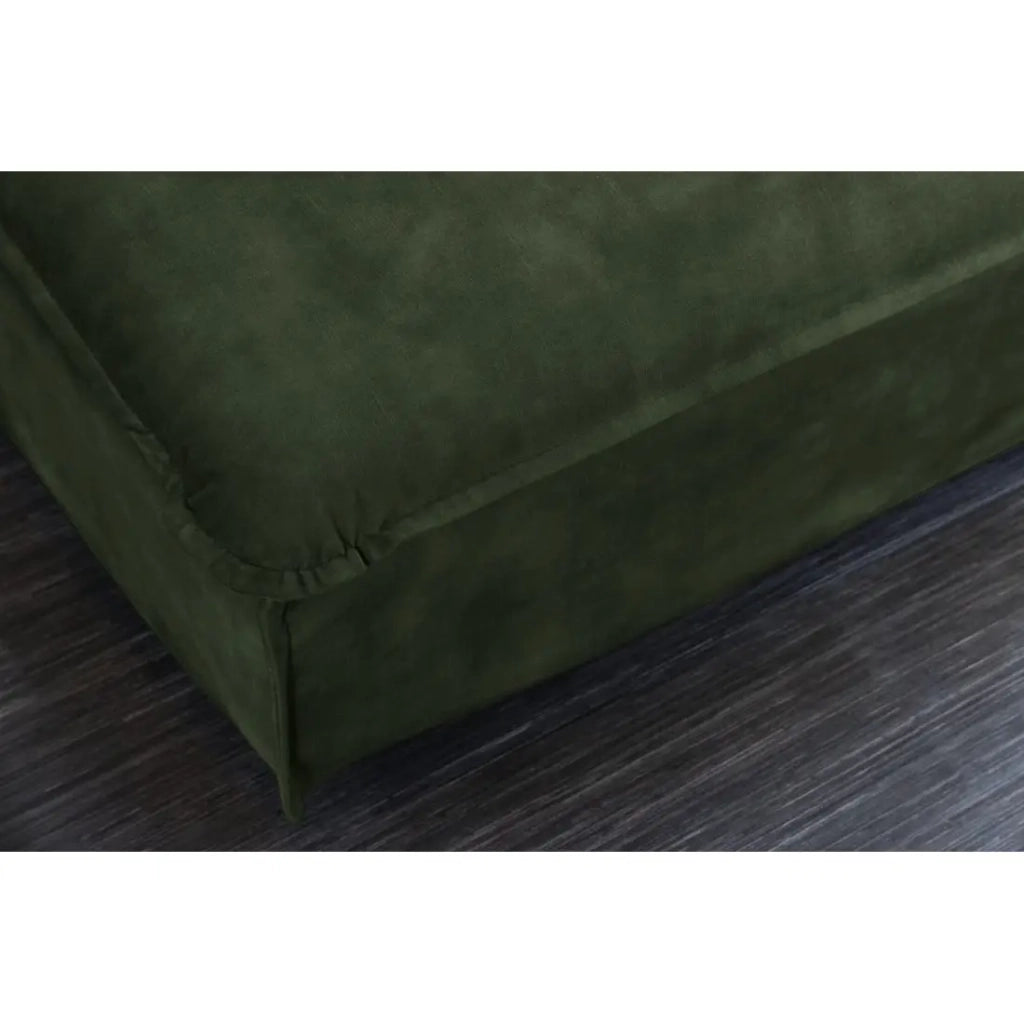 Pouf KALIA – Verde scuro – Velluto – Stile contemporaneo