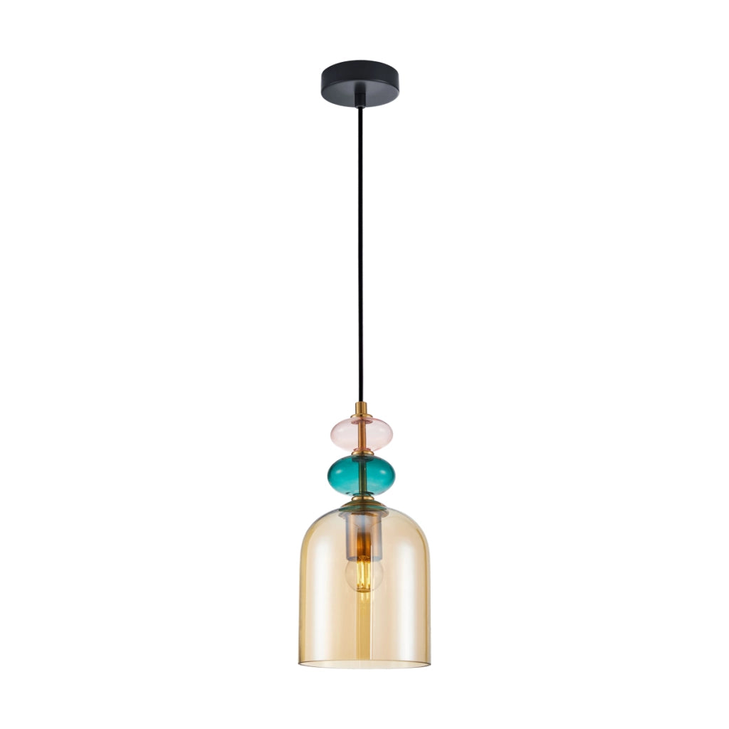 Lampada a sospensione Italux Busco vetro multicolor E27