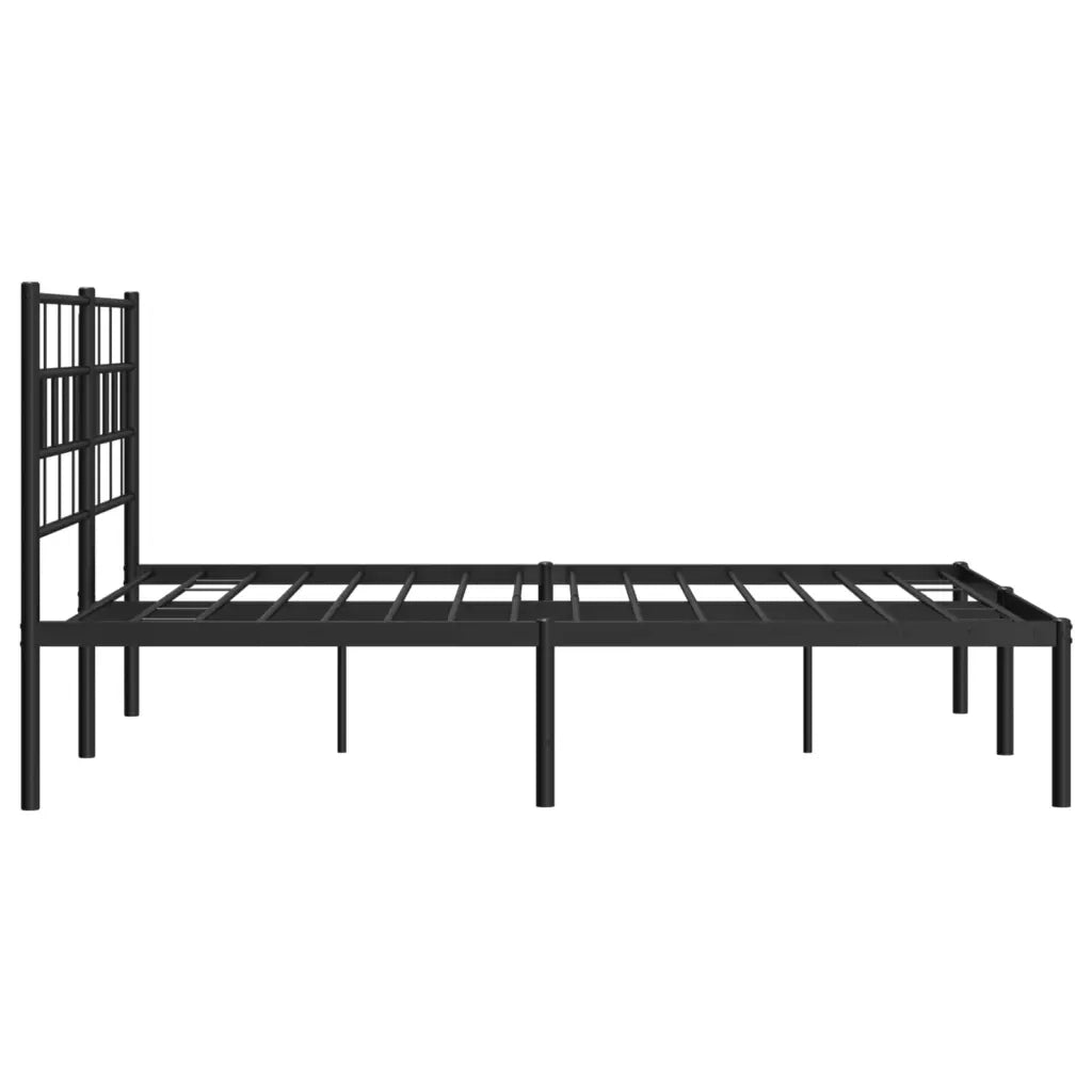 Giroletto con Testiera-Struttura Letto con testiera in Metallo Nero 140x190 cm 796910