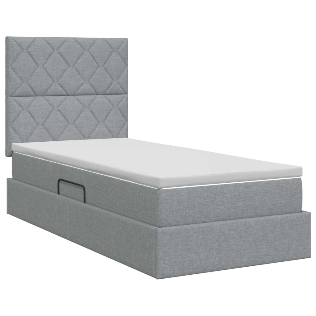 Letto con contenitore e materasso Grigio Chiaro 90 x 200 cm 3459540