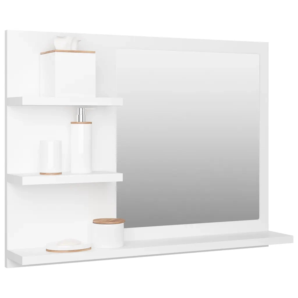 Specchio da Bagno-Specchio per Bagno Bianco 60x10,5x45 cm in Legno Multistrato