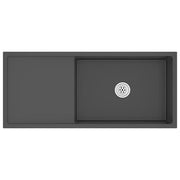 Lavello da Cucina Lavorato a Mano-Lavandino-Lavabo Nero in Acciaio Inox 338195