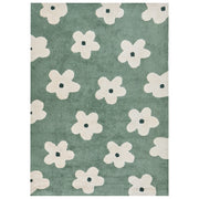 Tappeto verde in cotone 160 x 230 cm con motivi floreali decorativi in stile bohémien Soggiorno Bambini Camera dei bambini
