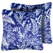 Set di 2 cuscini da esterno Accessori da giardino Motivo vegetale 45 x 45 cm Blu