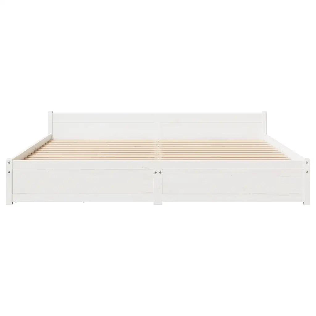 Letto senza Materasso Bianco 160x200 cm Legno Massello di Pino