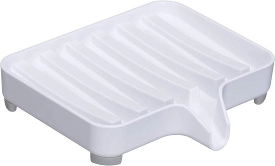 Scatola per Sapone in Resina ABS/Silicone Bianca 11 x 10 x 2 cm