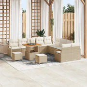Set Divano da Giardino con cuscino 13 pcs Beige e Crema
