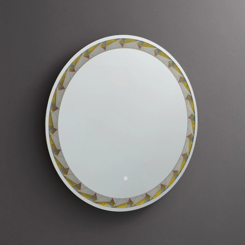 Specchio rotondo a led 80 cm colorato