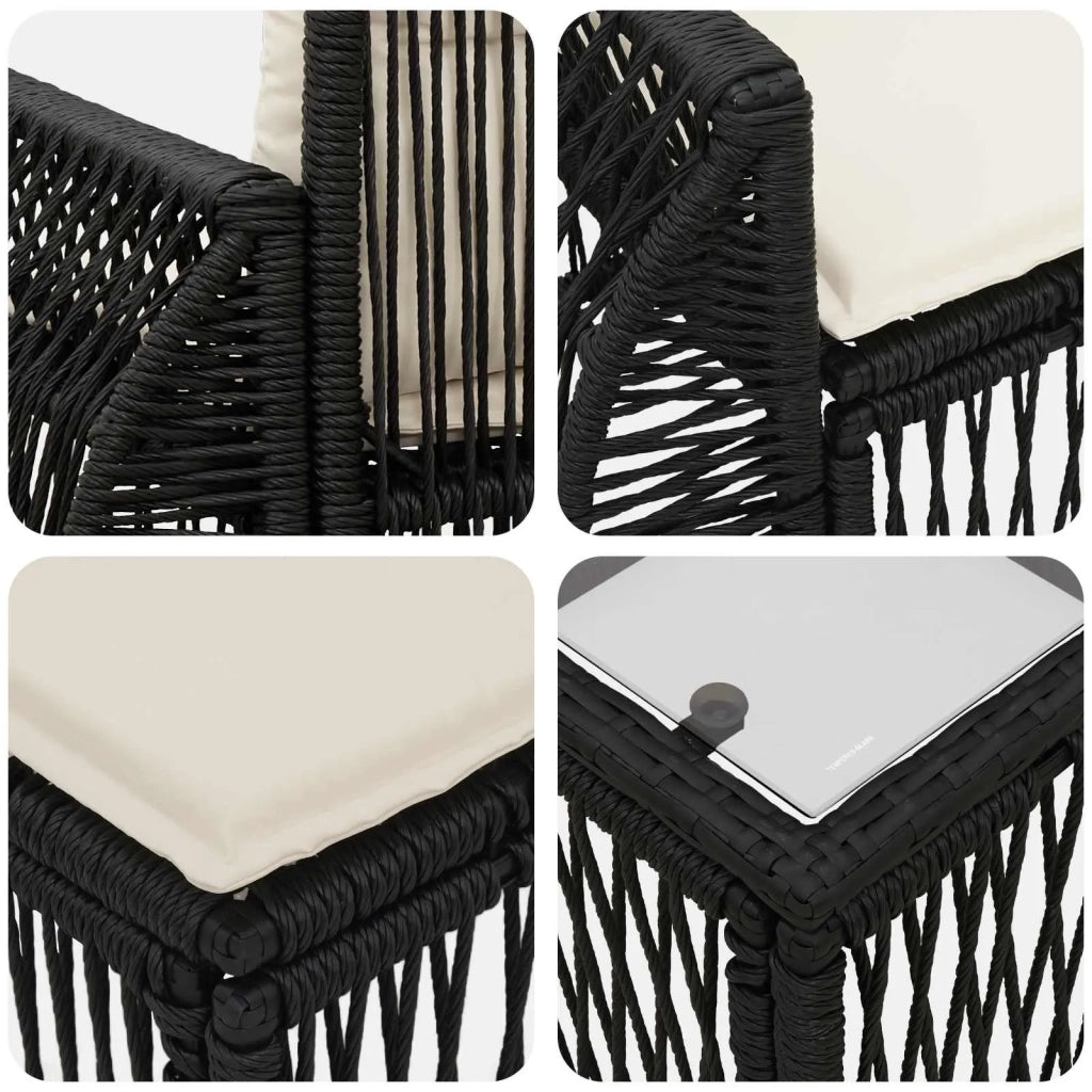 Set Divano da Giardino 8 pz Nero polyrattan 3435355