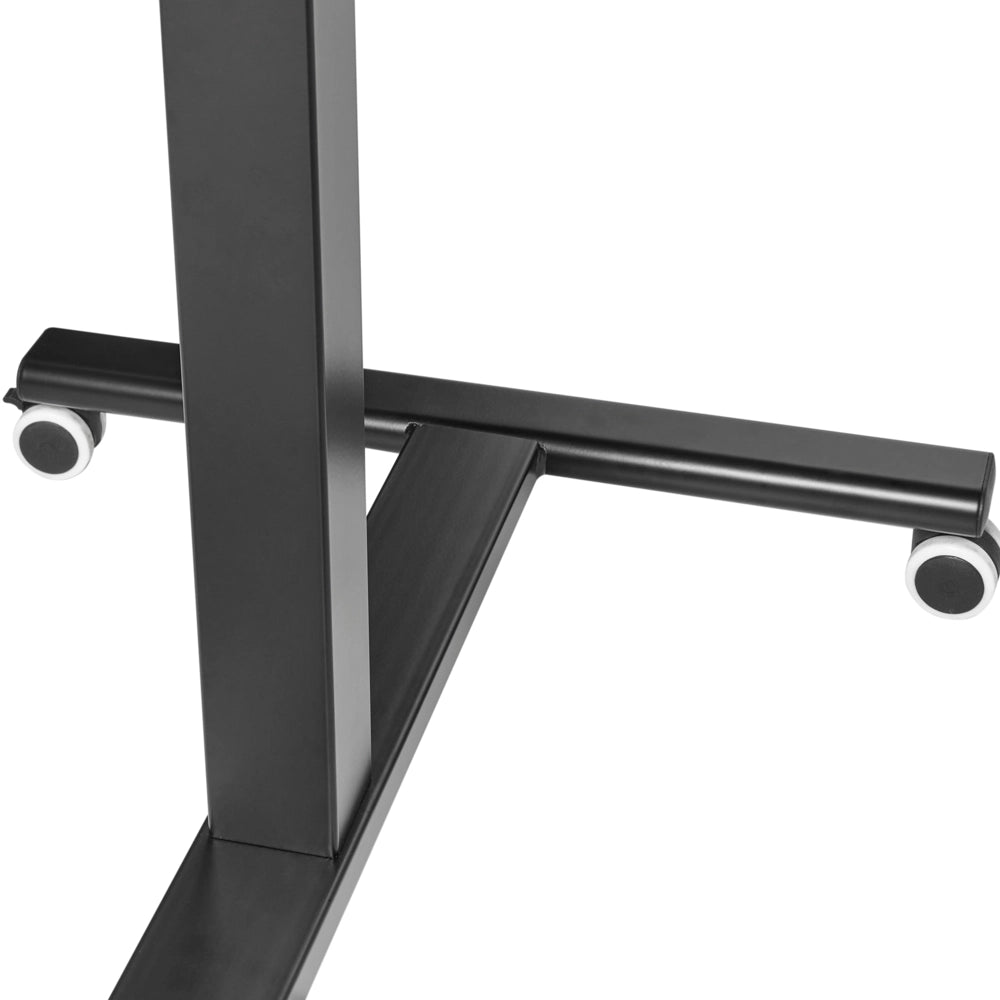 Scrivania mobile regolabile manualmente per laptop ufficio moderno 65 x 48 cm Struttura in acciaio nero