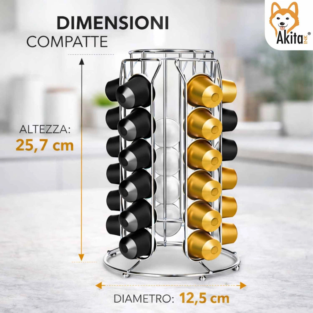 Akitaink Portacapsule Caffe' 30 Posti Dispenser Verticale