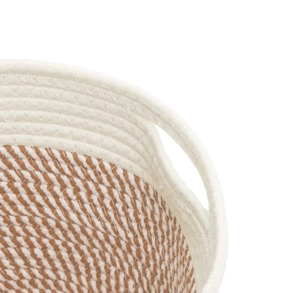Cestini Portaoggetti 2 pz Marrone e Bianco ?24x18 cm in Cotone CFW2482660