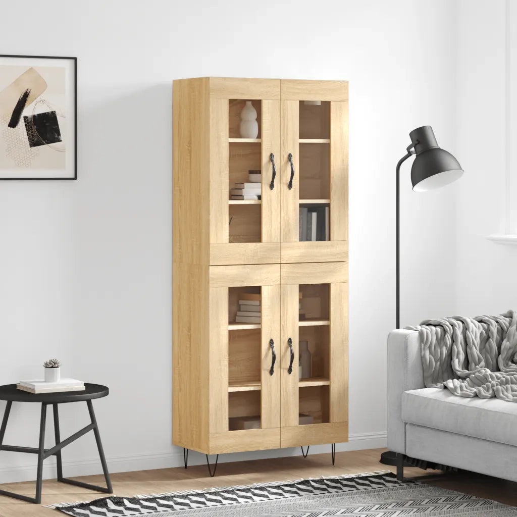vidaXL Credenza Rovere Sonoma 69,5x34x180 cm in Legno Multistrato
