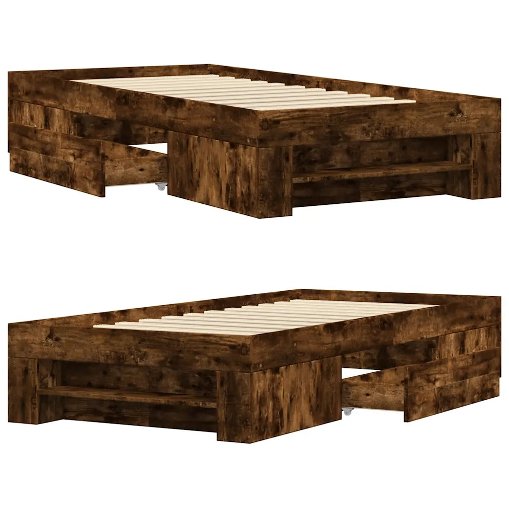 Giroletto senza Materasso Rovere Fumo 90x190 cm in Truciolato 3295524