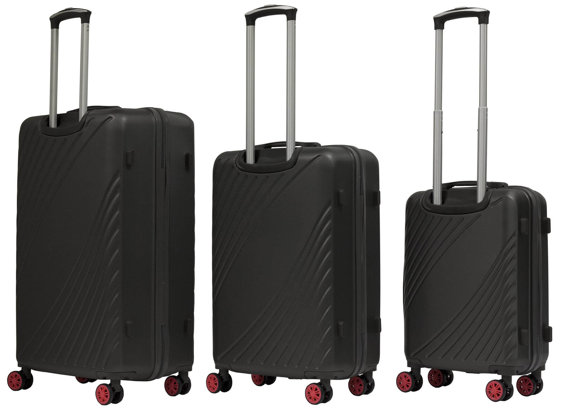 Set 3 Valigie Trolley Rigide in ABS 4 Ruote TSA Ravizzoni Fresh Antracite e Fucsia