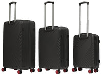 Set 3 Valigie Trolley Rigide in ABS 4 Ruote TSA Ravizzoni Fresh Antracite e Fucsia