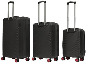 Set 3 Valigie Trolley Rigide in ABS 4 Ruote TSA Ravizzoni Fresh Antracite e Fucsia