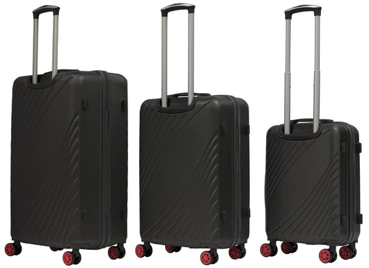 Set 3 Valigie Trolley Rigide in ABS 4 Ruote TSA Ravizzoni Fresh Antracite e Fucsia