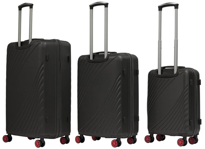 Set 3 Valigie Trolley Rigide in ABS 4 Ruote TSA Ravizzoni Fresh Antracite e Fucsia