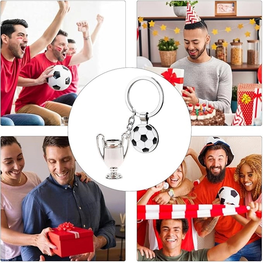 Trade Shop - Set 12 Pz Portachiavi Da Calcio Con Pallone Coppa Per Uomo Donna Sportivo Bomboniere -