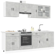 Set Mobili da Cucina 8 pz Kalmar Grigio Cemento in Truciolato