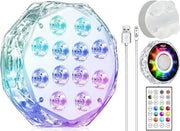 Luci LED per Piscina a Spacco con Controllo Remoto - Illuminazione Acqua-Resistente Ricaricabile - Super Luminoso Magnetico - 1 Pacchetto