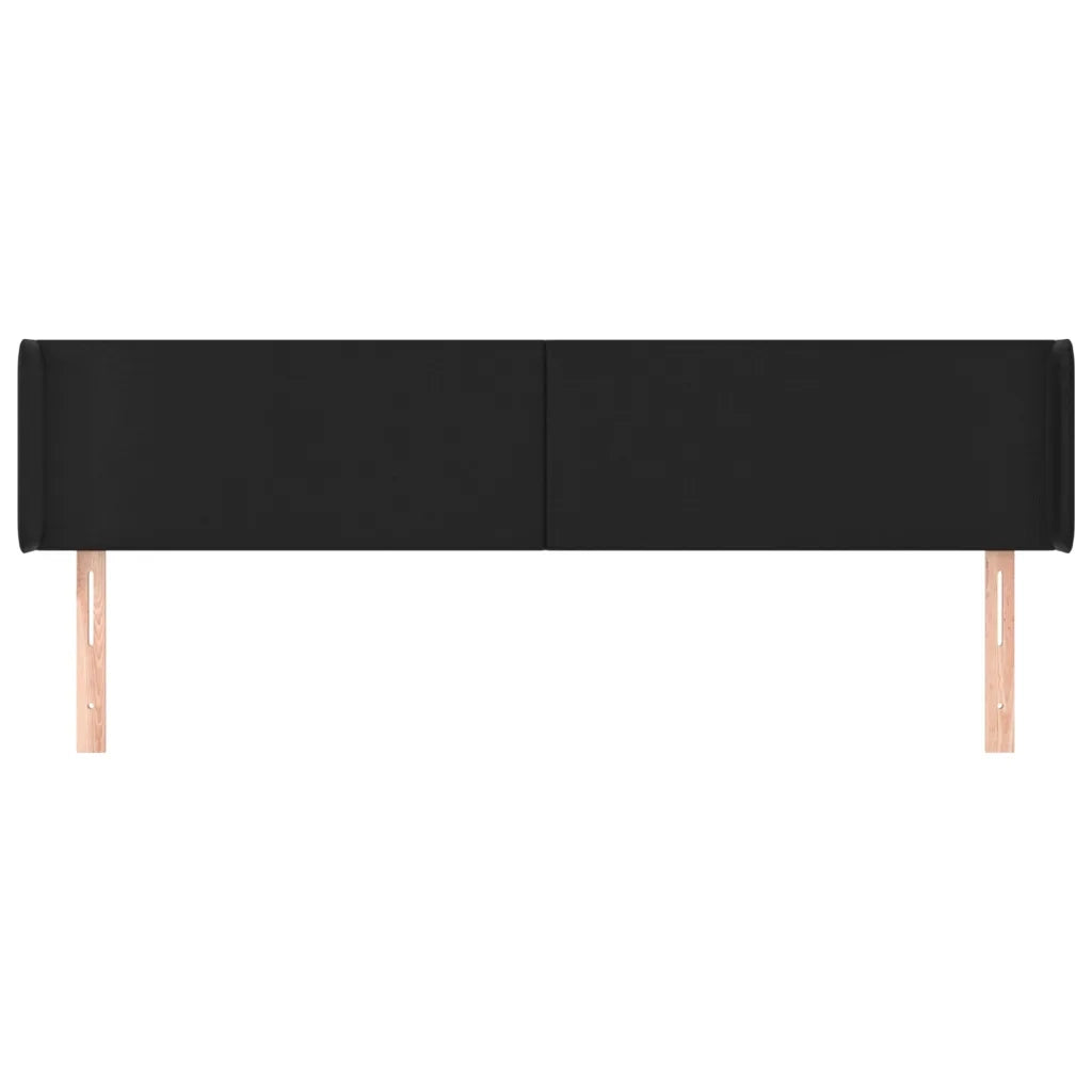 Testiera | Testata ad Orecchio Nera 203x16x78/88 cm in Similpelle
