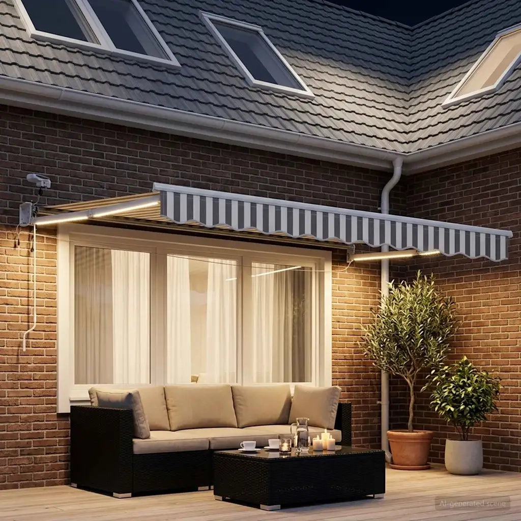 Tettuccio Elettrico Retrattile Grigio chiaro e bianco 3425970