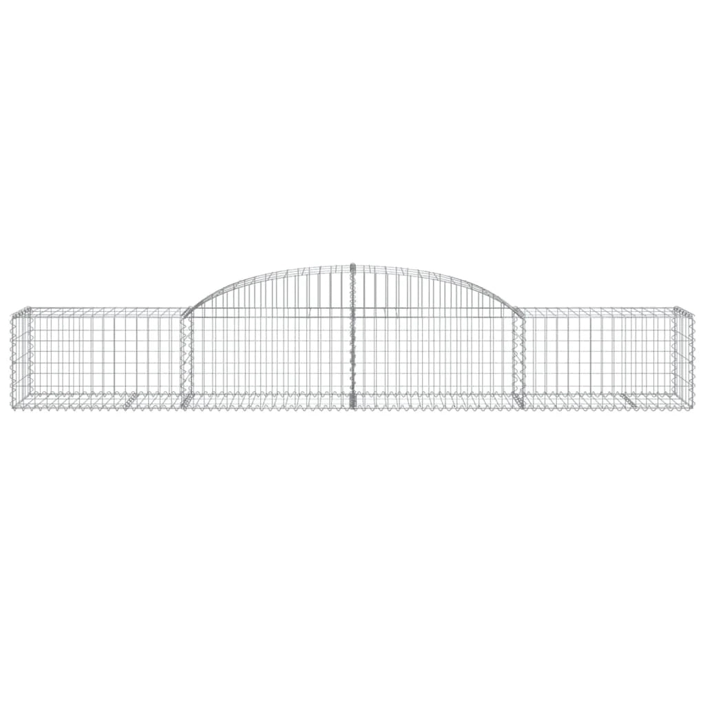 Cestini gabbioni recinzione a gabbia muro di contenimento ad arco 30 pezzi 300 x 50 x 40/60 cm ferro zincato argento 02_0040845