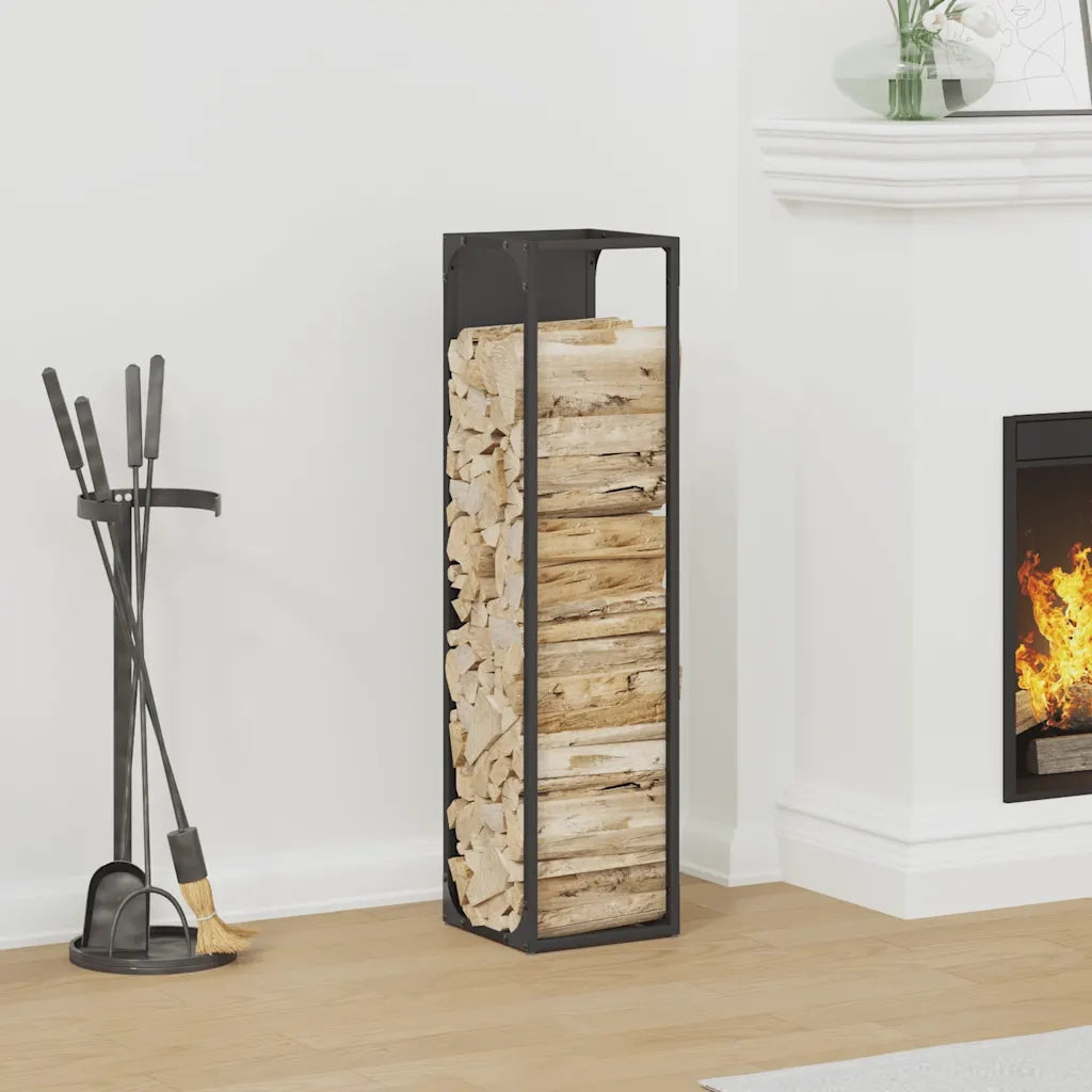 Rastrelliera per Legna da Ardere Nera 25x25x100 cm CFW5008672