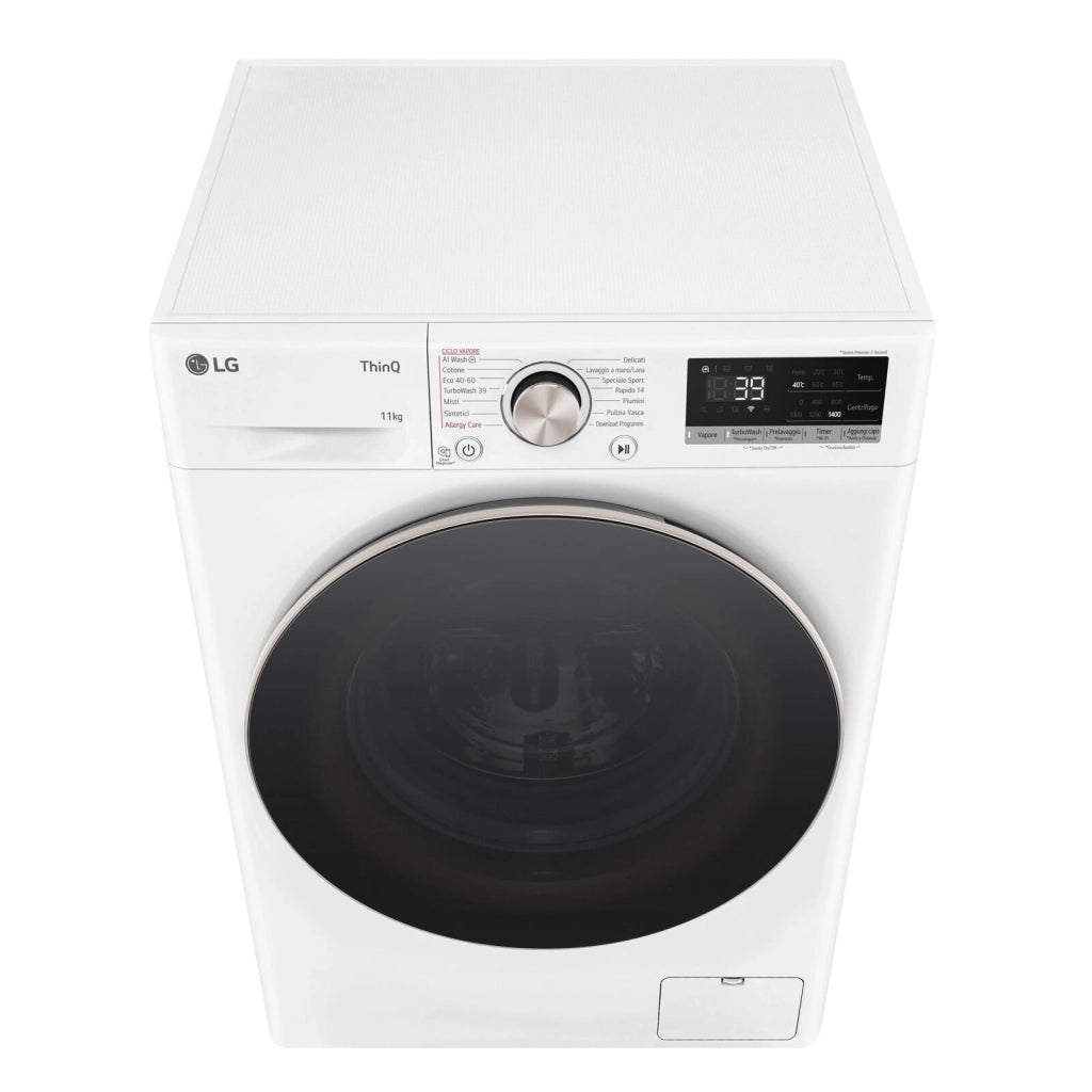 LG F4R7011TSWG Lavatrice 11kg AI DD, Classe A-10%, 1400 giri, TurboWash, Vapore