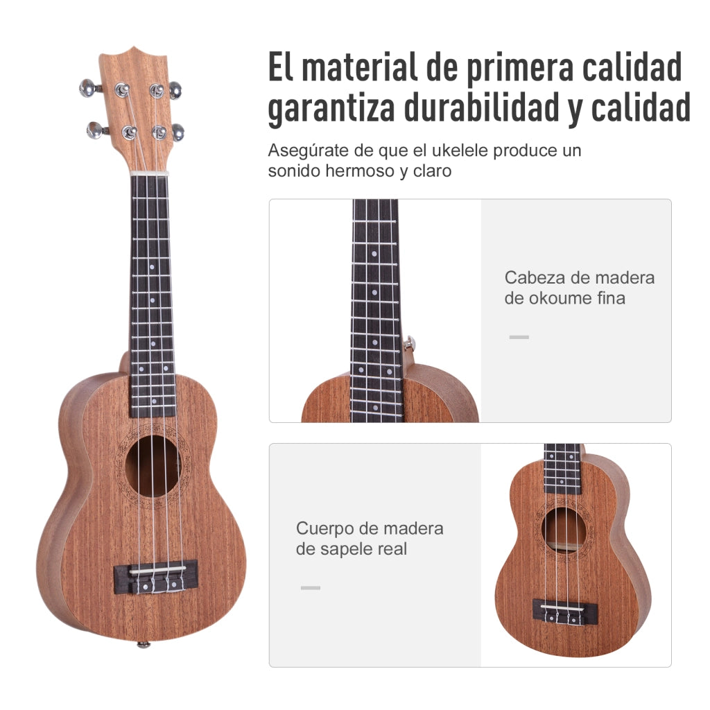 Ukulele Soprano per Principianti ¨C zephmum ¨C Legno 53x17.5x6.2cm
