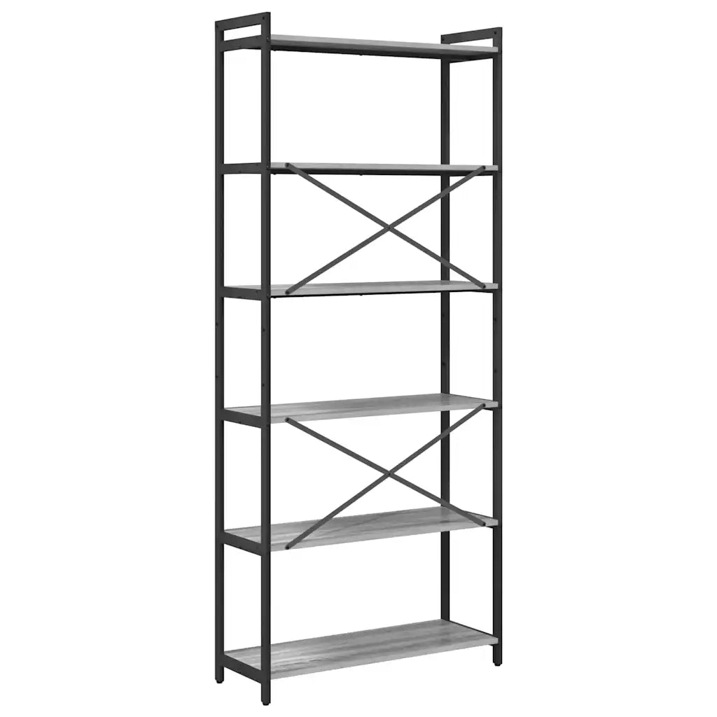 vidaXL Libreria Grigio sonoma 80 x 30 x 188 cm Legno multistrato