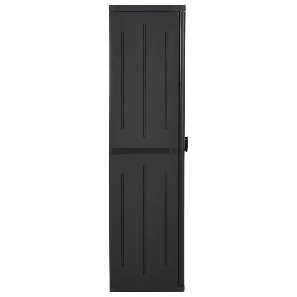 Armadio da Giardino Nero 65x45x172 cm in Rattan PP 151237