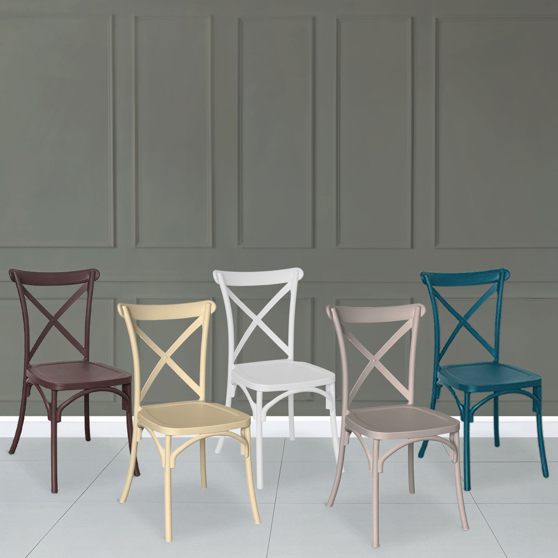 Sedia modello Sprint in plastica polipropilene colore nero monoblocco impilabile