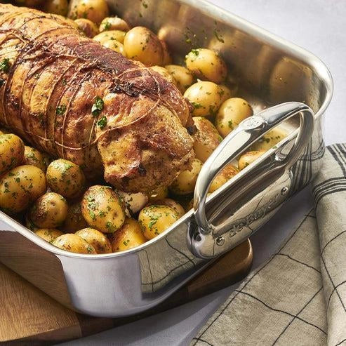 De Buyer 3727.35 AFFINITY Casseruola per Arrosto in Acciaio Inox 5 strati Induzione Forno fino a 260°C Lavabile in Lavastoviglie colore Acciaio inox