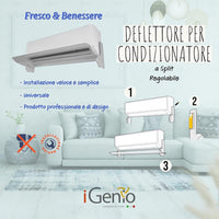 I-Genio 909 Deflettore Aria Universale per Condizionatori a Split Regolabile