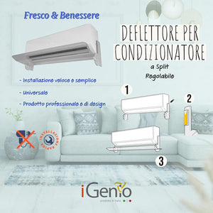 I-Genio 909 Deflettore Aria Universale per Condizionatori a Split Regolabile