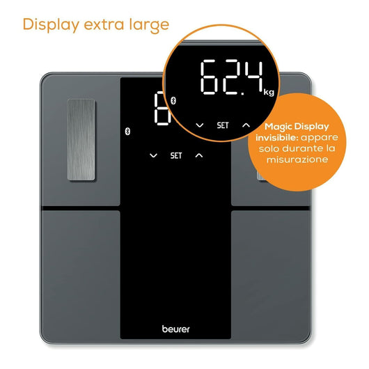 Beurer BF 500 BT Super Black Edition Bilancia Diagnostica Elegante con Funzione Bluetooth