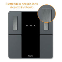 Beurer BF 500 BT Super Black Edition Bilancia Diagnostica Elegante con Funzione Bluetooth