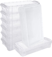 Cassetto per matite - 8 pezzi - Riutilizzabile - 22 x 10 x 4 cm - Plastica - Con coperchio - Translucido