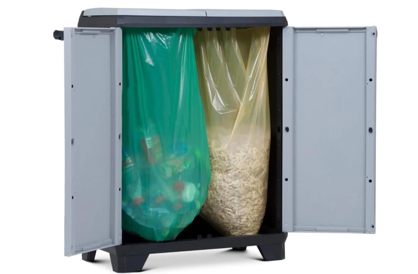 Keter 17206899 bidone per la spazzatura 220 L Quadrato Polipropilene (PP) Grigio