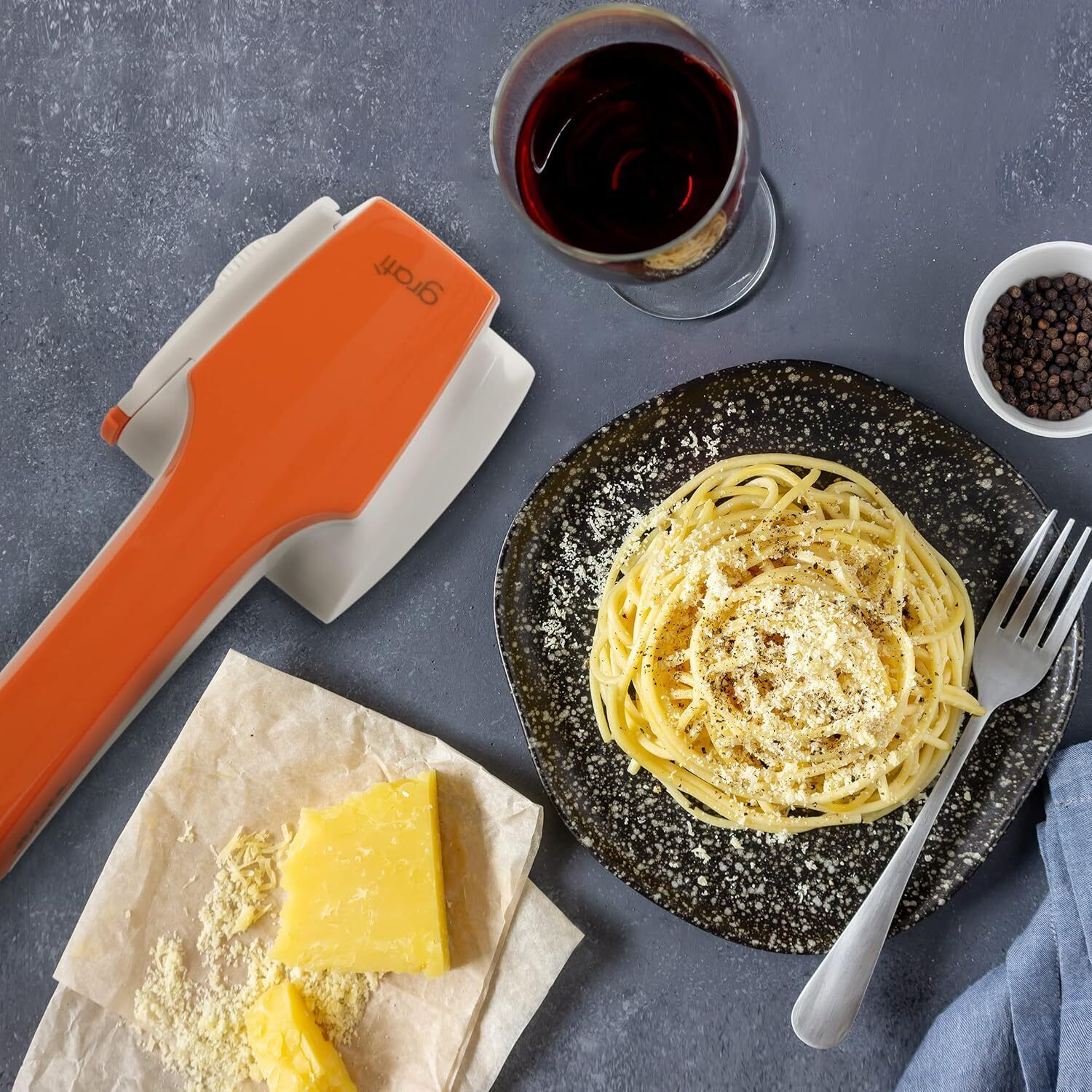 Ariete Gratì 2.0 Grattugia Elettrica Senza Fili Rullo Inox Bianco-Arancione