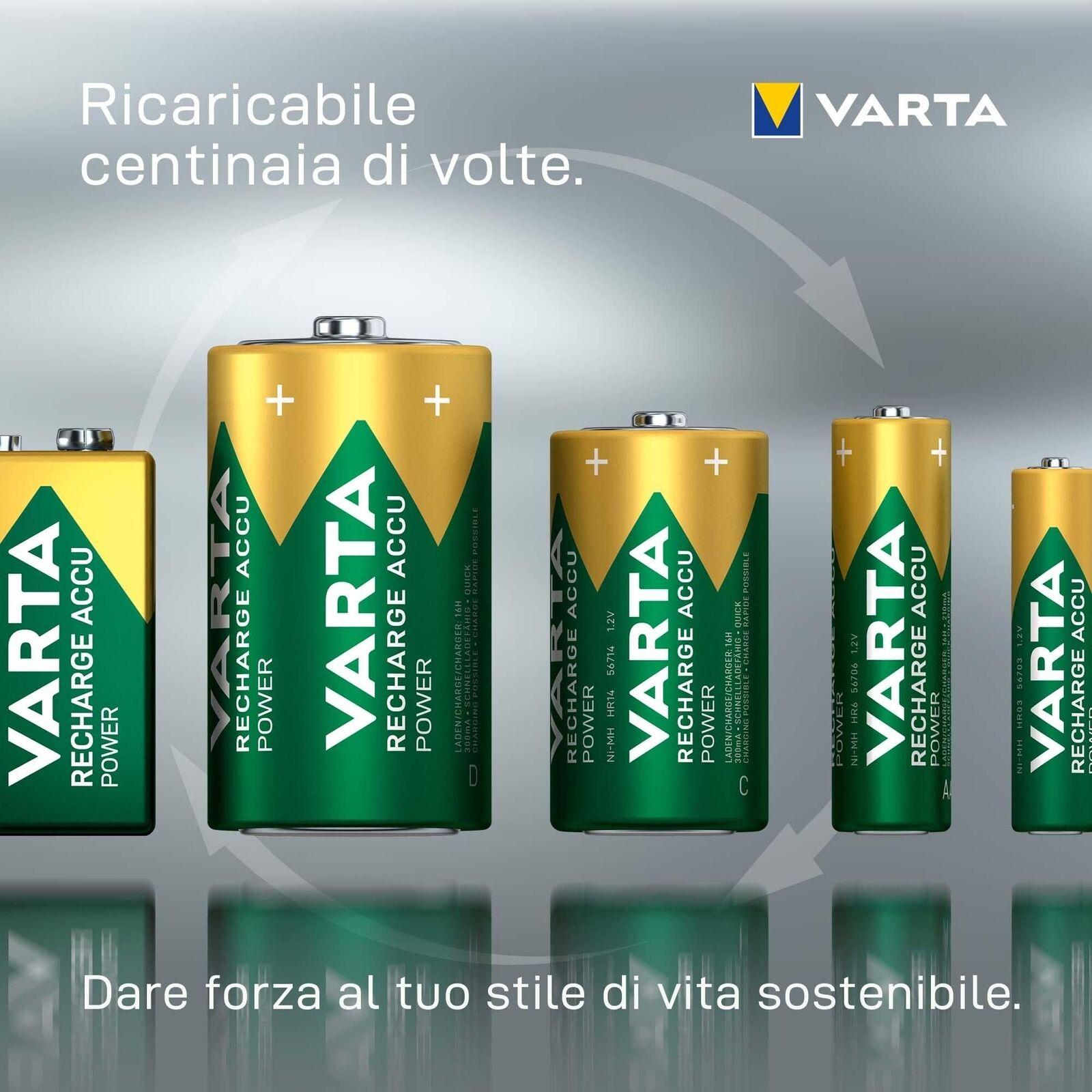 Varta Recharge Accu Power AAA 800 mAh Blister da 4 (Batteria NiMH Accu Precaricata, Micro, ricaricabile, pronta all'uso)