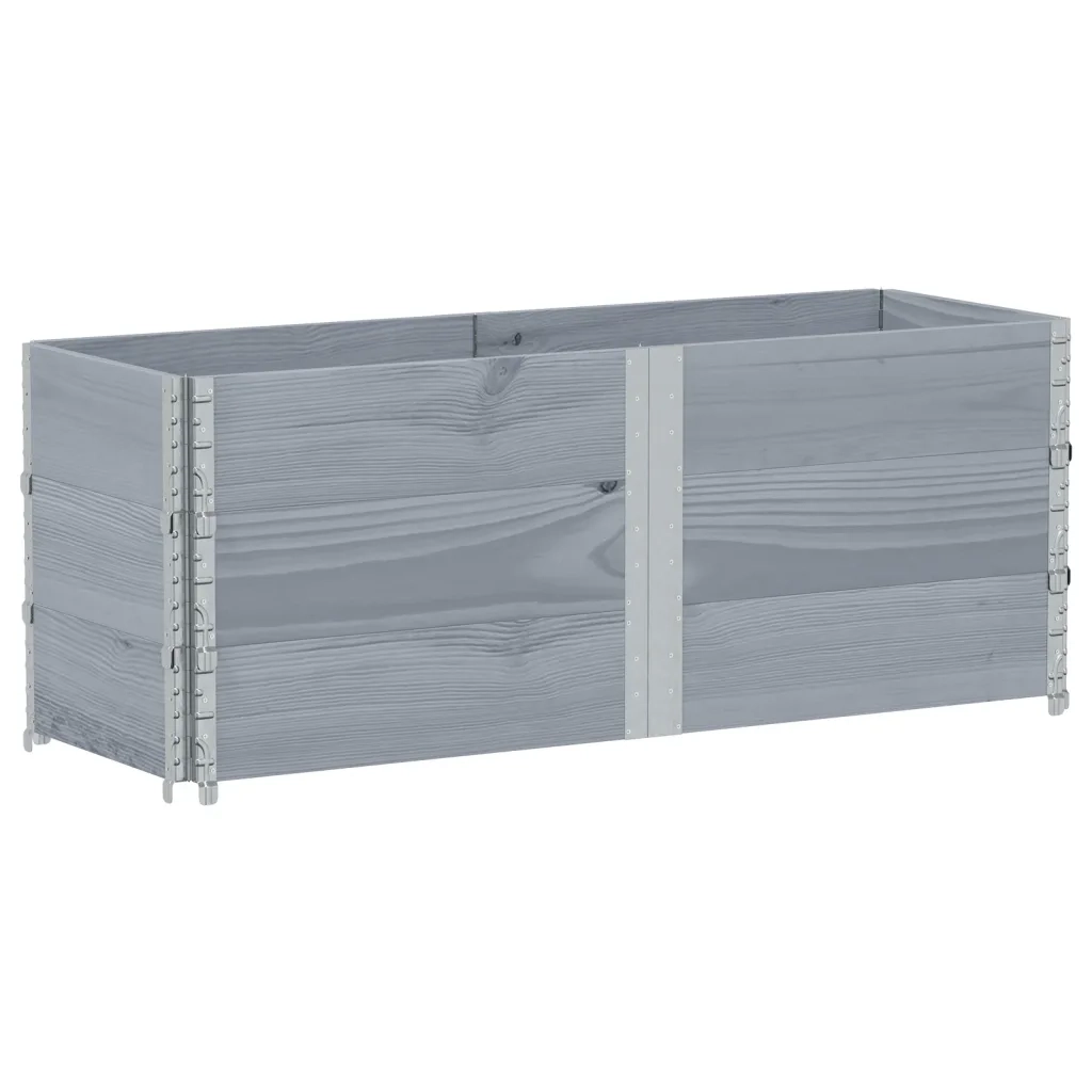 vidaXL Paretali per Pallet 3pz Grigi 150x50cm Legno Massello di Pino