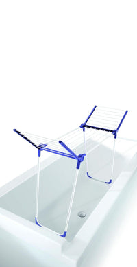 Leifheit Pegasus 120 Solid Compact Stendibiancheria da pavimento Blu, Bianco