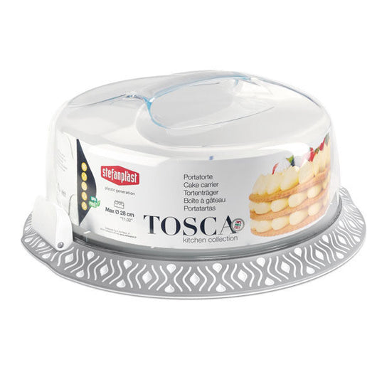 Stefanplast Porta Torta Tosca con Coperchio Grigio