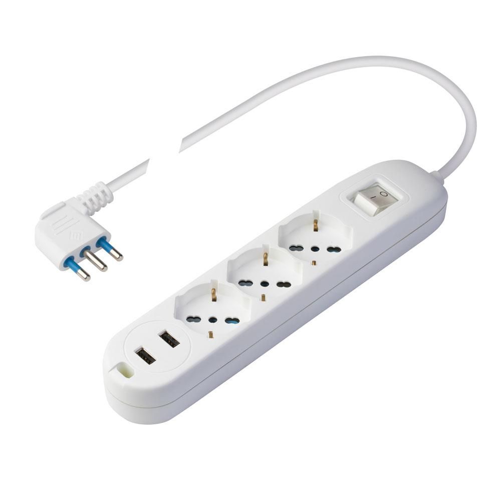 Poly Pool PP2526 prolunghe e multiple 1,5 m 3 presa(e) AC Interno Bianco