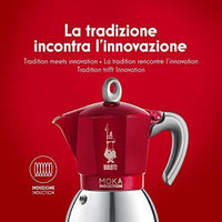 Bialetti Moka induction 0,1 L Rosso, Argento