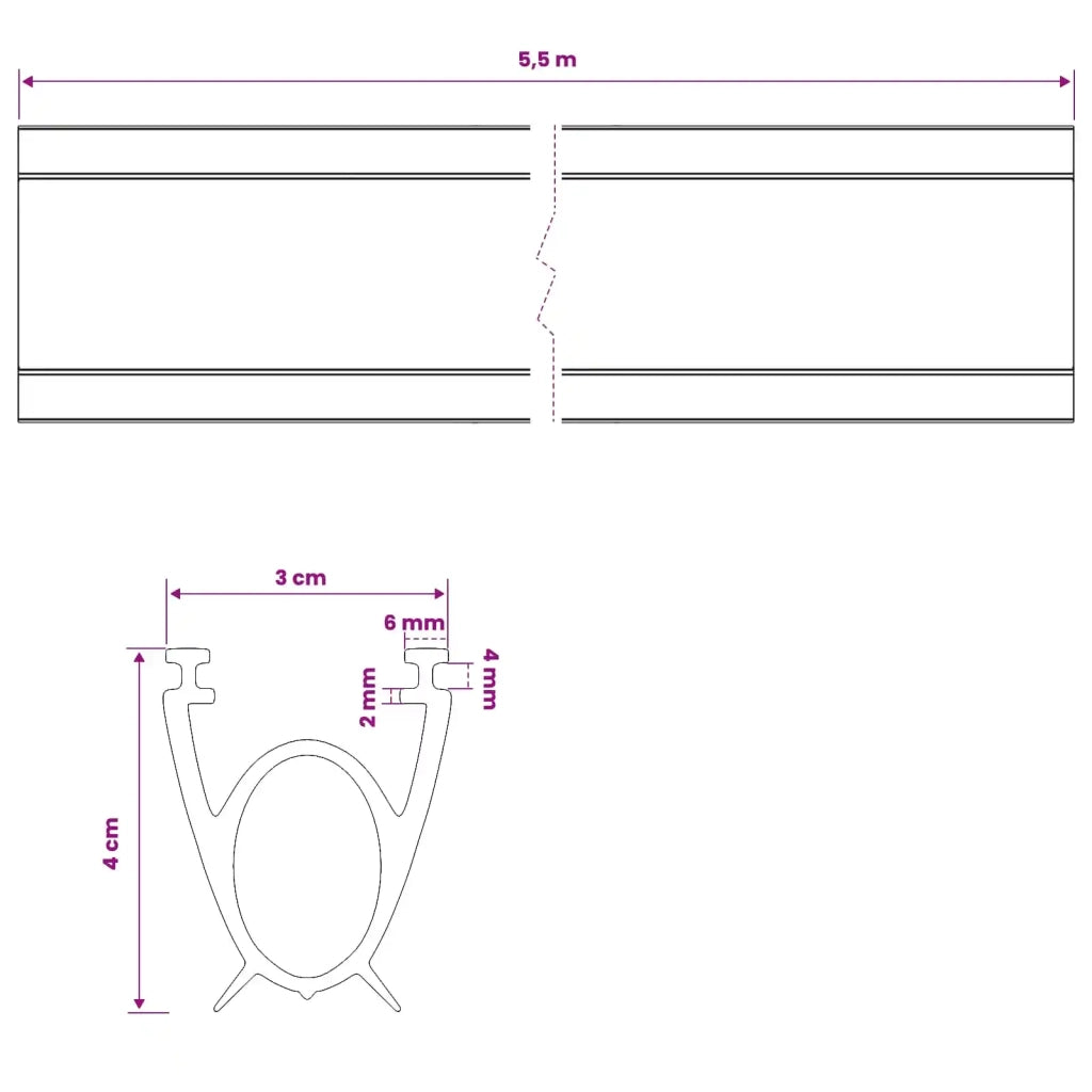 Sigillo Porta Garage Nero 41 x 33 mm 5,5 m PVC 42038298